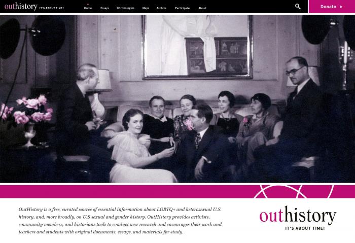 Portfolio Image: Outhistory Homepage